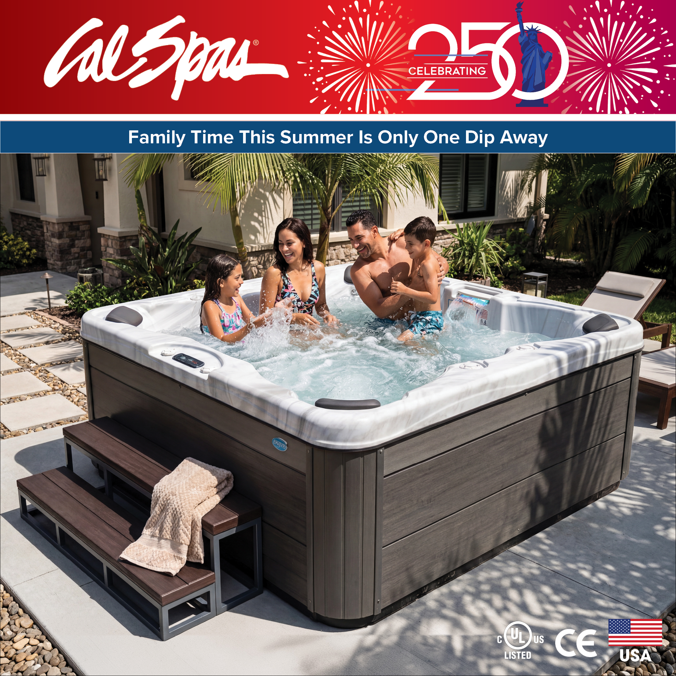Calspas hot tub being used in a family setting - Mumbai